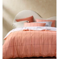 Sheridan Sales Store 37 Vue Yubi Vertical Mosaic Quilt Cover Set In Peach