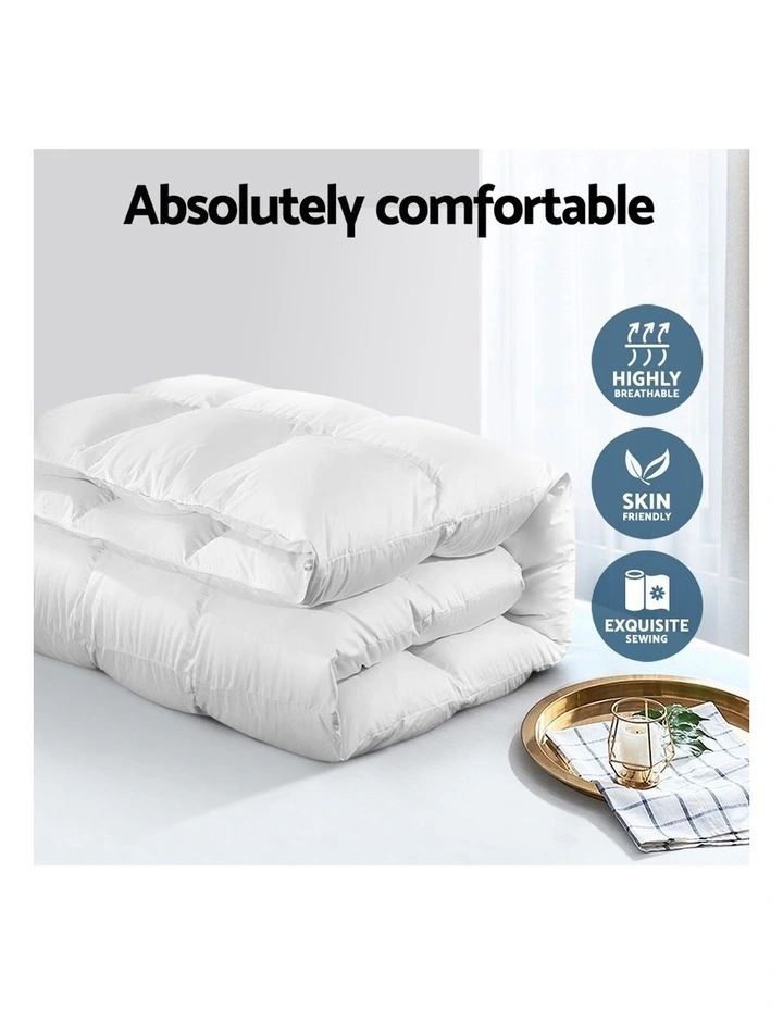 Giselle Bedding King Size Duck Down Quilt In White 5 Giselle Bedding King Size Duck Down Quilt In White - Image 3
