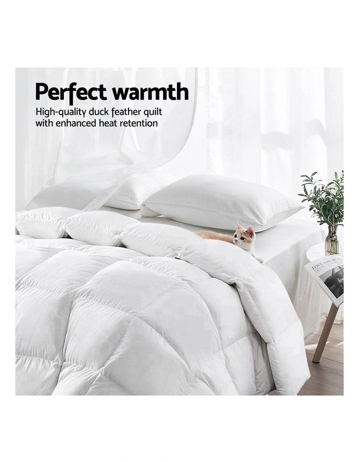 Giselle Bedding King Size Duck Down Quilt In White 6 Giselle Bedding King Size Duck Down Quilt In White - Image 4