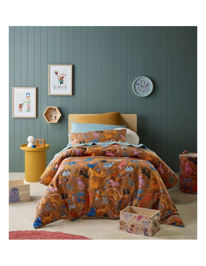 Sophie Beer Playful Pets Quilt Cover Set In Assorted 3 Sophie Beer Playful Pets Quilt Cover Set In Assorted