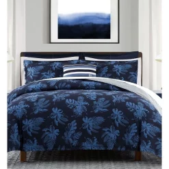 Tommy Hilfiger Hibiscus Floral Quilt Cover Set In Blue