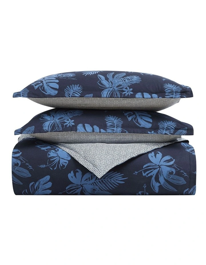 Tommy Hilfiger Hibiscus Floral Quilt Cover Set In Blue 4 Tommy Hilfiger Hibiscus Floral Quilt Cover Set In Blue - Image 2
