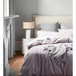 Aura Home Chambray Fringe Bedlinen Collection In Lilac