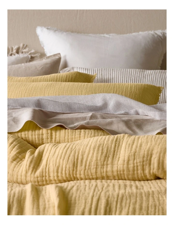 Australian House & Garden Alawa Cotton Gauze Quilt Cover Set In Yellow 5 Australian House & Garden Alawa Cotton Gauze Quilt Cover Set In Yellow - Image 3