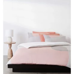 Calvin Klein Sculptural Block Quilt Cover Set In Terracotta