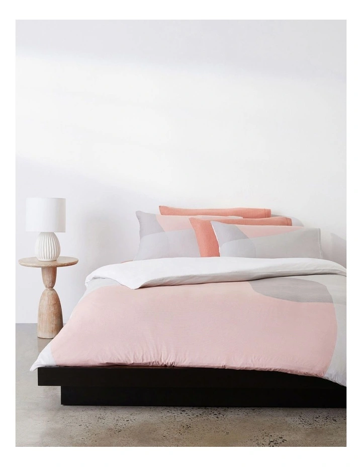 Calvin Klein Sculptural Block Quilt Cover Set In Terracotta 3 Calvin Klein Sculptural Block Quilt Cover Set In Terracotta