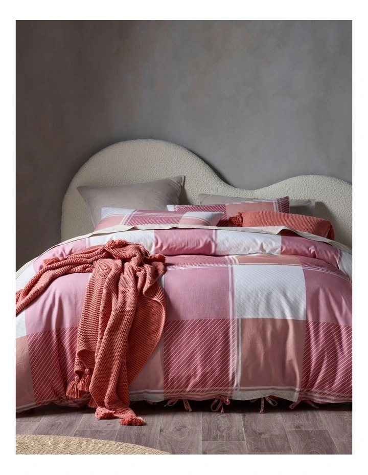 Vue Curtis Check Quilt Cover Pink 3 Vue Curtis Check Quilt Cover Pink