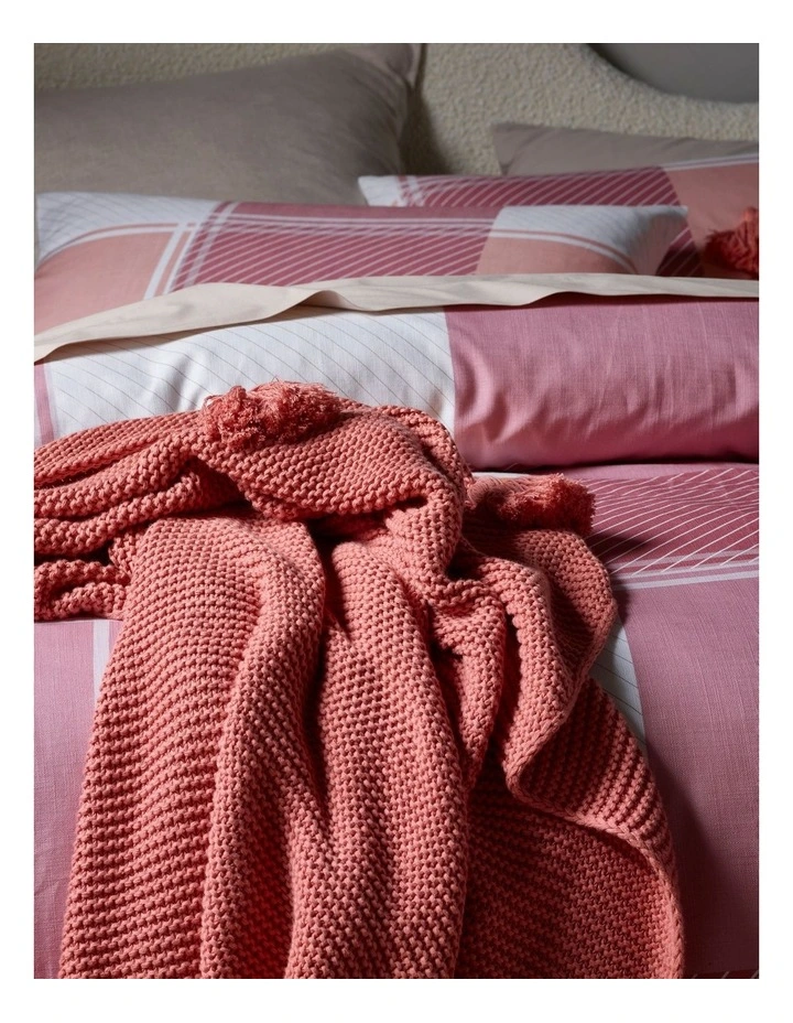 Vue Curtis Check Quilt Cover Pink 4 Vue Curtis Check Quilt Cover Pink - Image 2