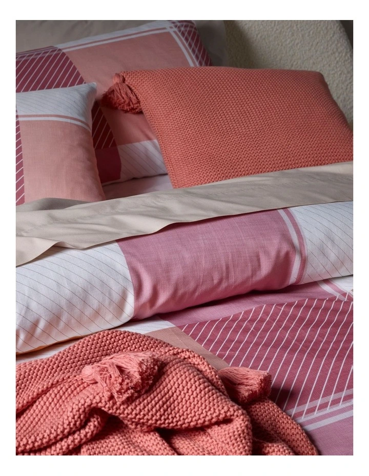 Vue Curtis Check Quilt Cover Pink 5 Vue Curtis Check Quilt Cover Pink - Image 3