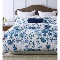 Heritage Mykalis Floral Print Quilt Cover Set In Blue/White