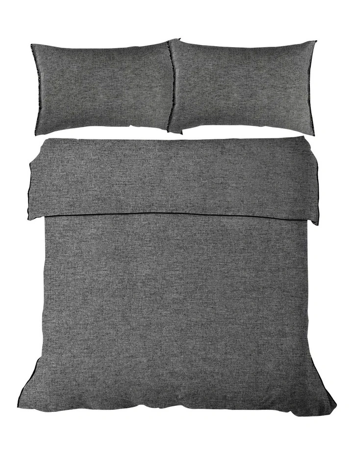 Aura Home Chambray Fringe Bedlinen Collection In Smoke 5 Aura Home Chambray Fringe Bedlinen Collection In Smoke - Image 3