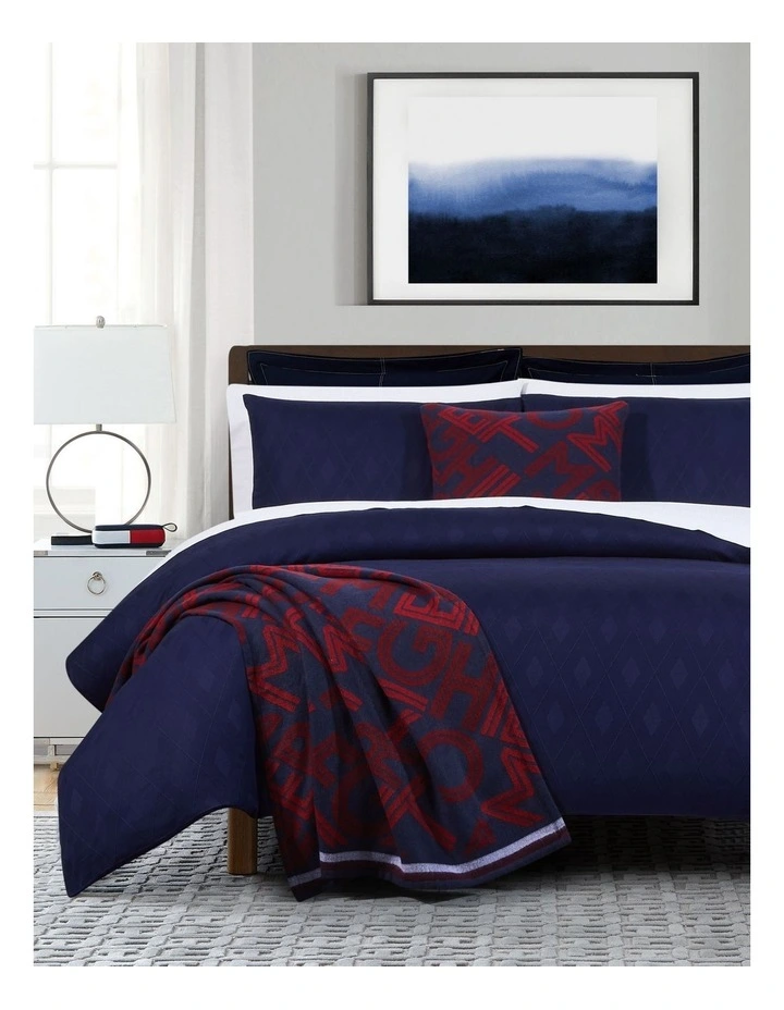 Tommy Hilfiger Pop Argyle Quilt Cover Set In Navy 3 Tommy Hilfiger Pop Argyle Quilt Cover Set In Navy