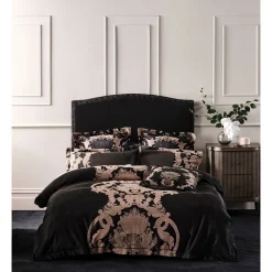 Grace By Linen House Dionisia Quilt Cover Set Black