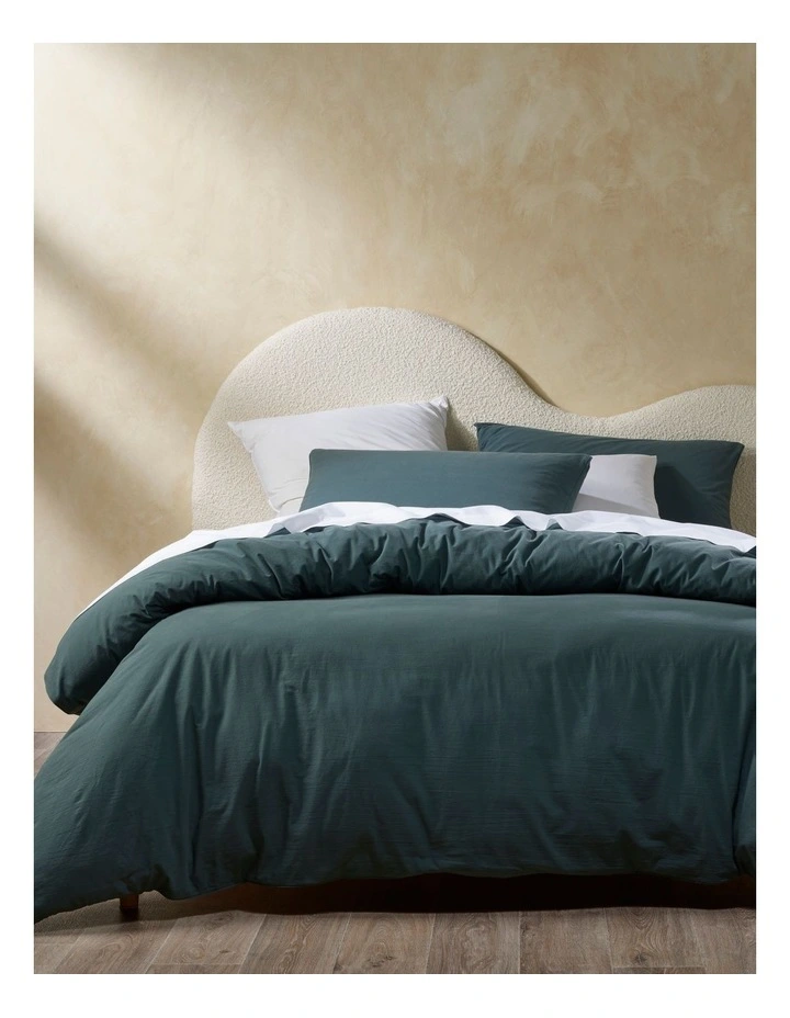 Vue Stonewashed 250TC Cotton Quilt Cover Set In Green 3 Vue Stonewashed 250TC Cotton Quilt Cover Set In Green