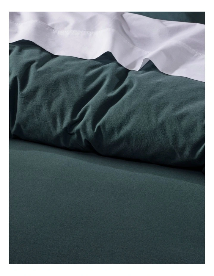 Vue Stonewashed 250TC Cotton Quilt Cover Set In Green 4 Vue Stonewashed 250TC Cotton Quilt Cover Set In Green - Image 2
