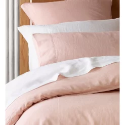 Alternative view of Australian House & Garden Sandy Cape Washed Belgian Linen Quilt Cover Set Pink