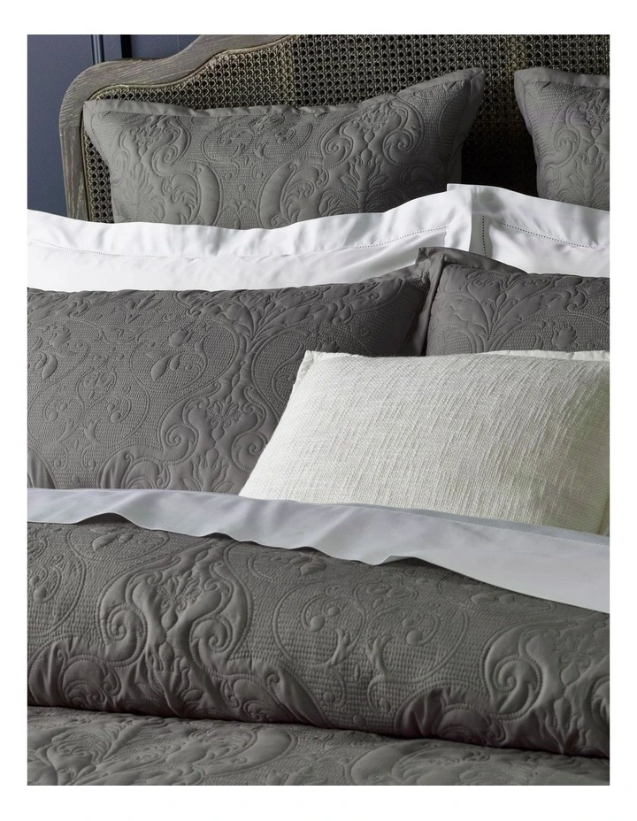 Heritage Everly Quilt Cover Grey 5 Heritage Everly Quilt Cover Grey - Image 3
