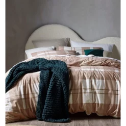 Vue Otis Corduroy Check Quilt Cover Set Raffia