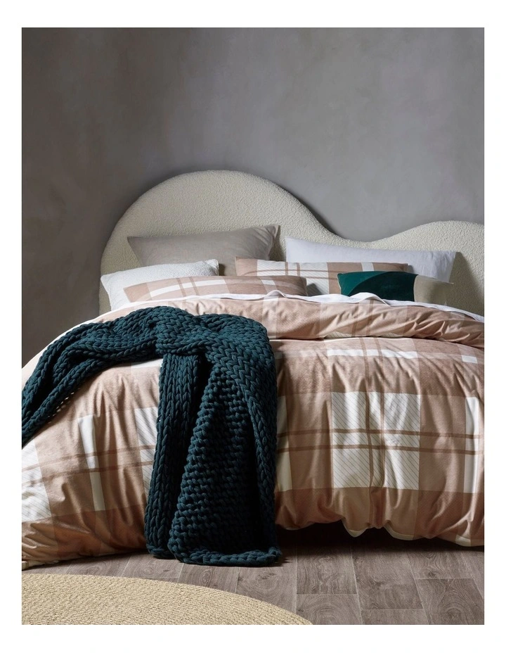 Vue Otis Corduroy Check Quilt Cover Set Raffia 3 Vue Otis Corduroy Check Quilt Cover Set Raffia