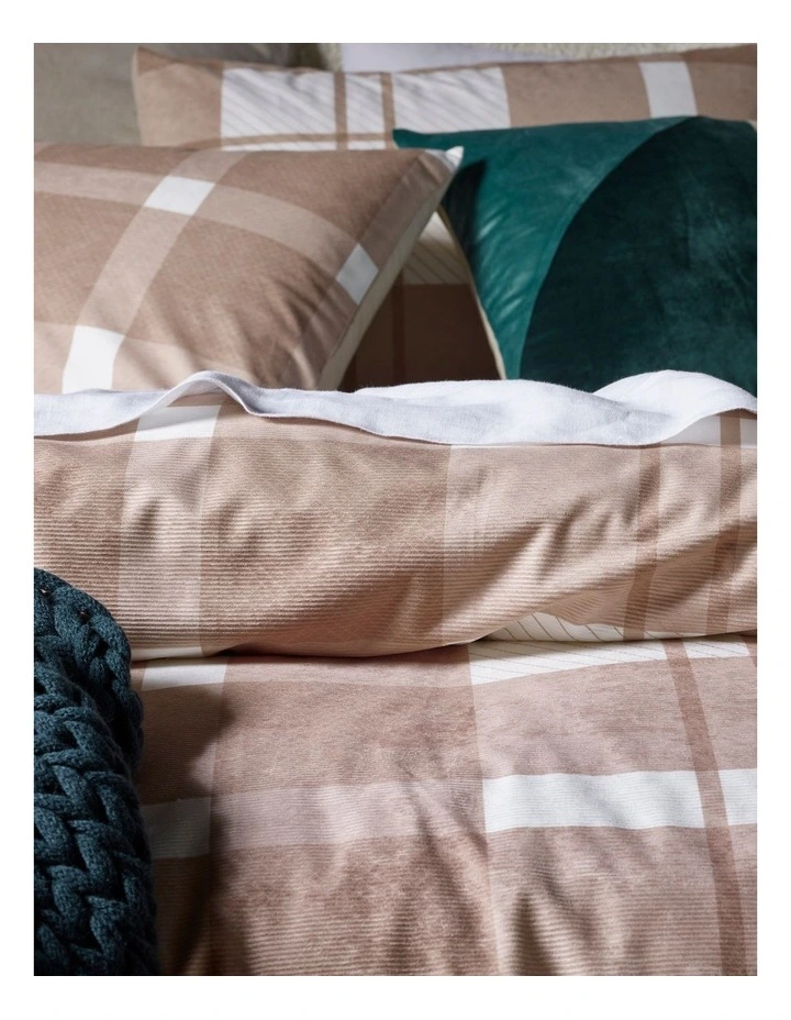 Vue Otis Corduroy Check Quilt Cover Set Raffia 5 Vue Otis Corduroy Check Quilt Cover Set Raffia - Image 3
