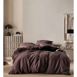 Linen House Nimes Linen Quilt Cover Set In Espresso