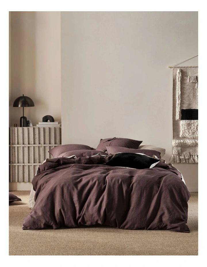 Linen House Nimes Linen Quilt Cover Set In Espresso 3 Linen House Nimes Linen Quilt Cover Set In Espresso