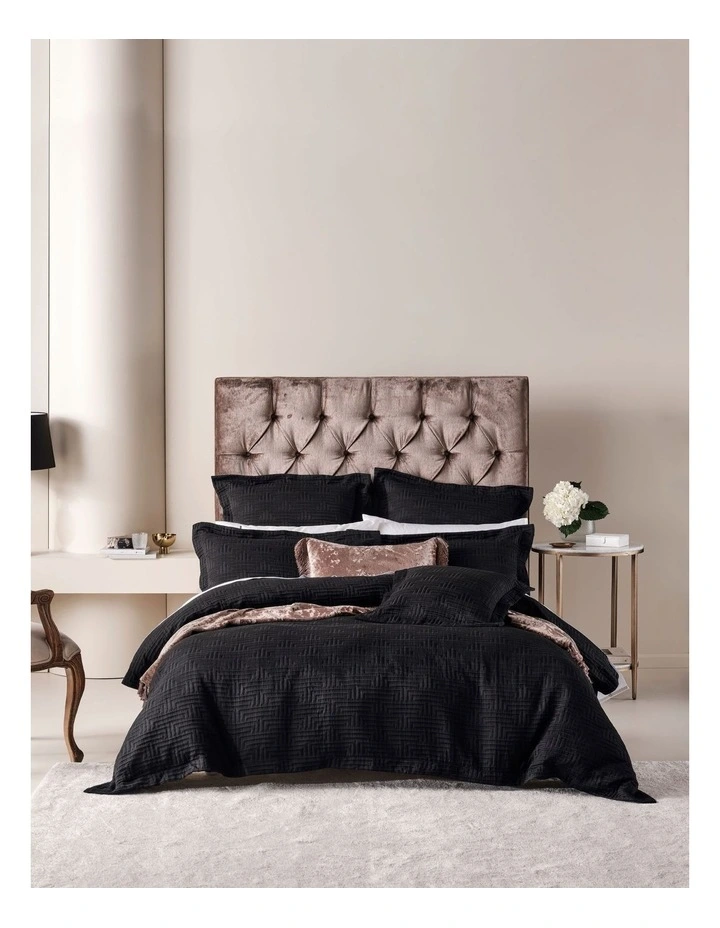 Grace By Linen House Winston Quilt Cover Set In Black 3 Grace By Linen House Winston Quilt Cover Set In Black