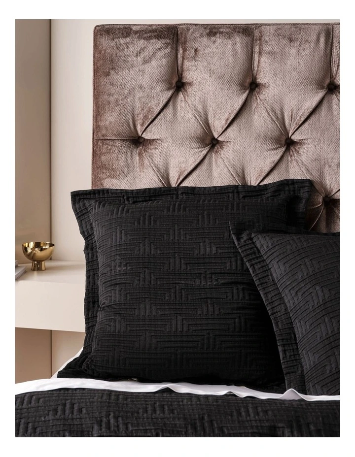 Grace By Linen House Winston Quilt Cover Set In Black 4 Grace By Linen House Winston Quilt Cover Set In Black - Image 2