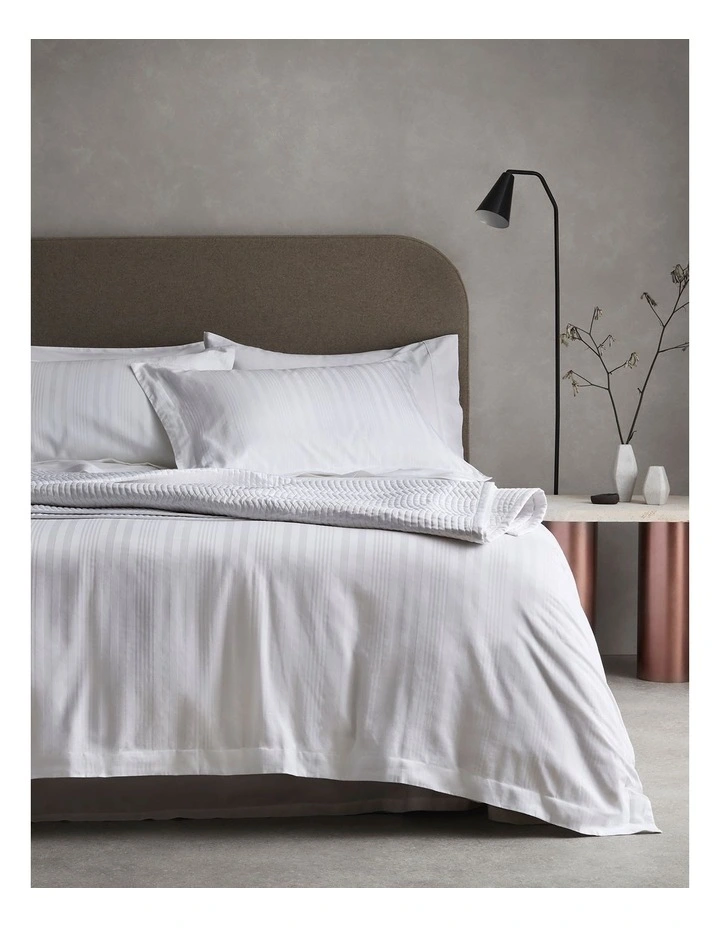 Sheridan Newmark Tailored Quilt Cover Set In White 3 Sheridan Newmark Tailored Quilt Cover Set In White