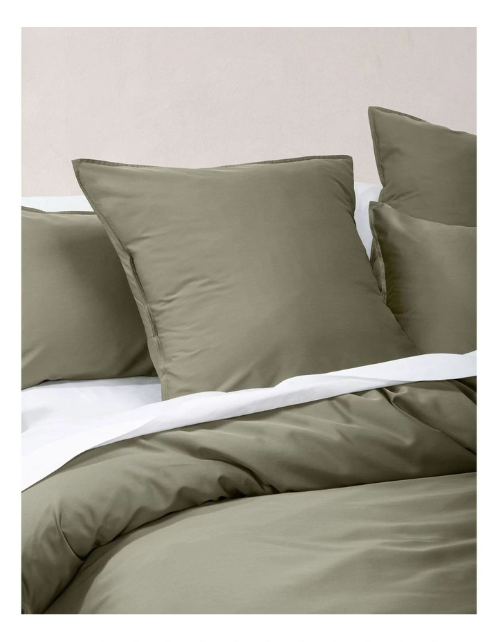Linen House Nara 400TC Bamboo Cotton Quilt Cover Set Moss 5 Linen House Nara 400TC Bamboo Cotton Quilt Cover Set Moss - Image 3