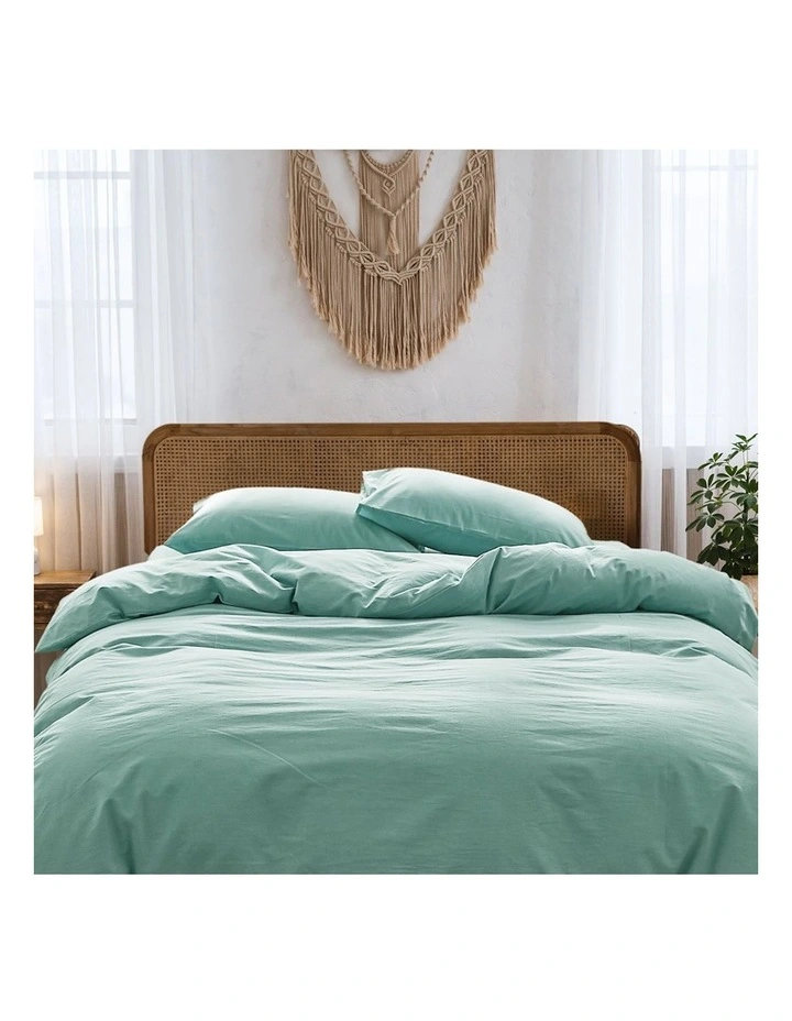Cosy Club Single Duvet Cover Quilt Set In Green 4 Cosy Club Single Duvet Cover Quilt Set In Green - Image 2