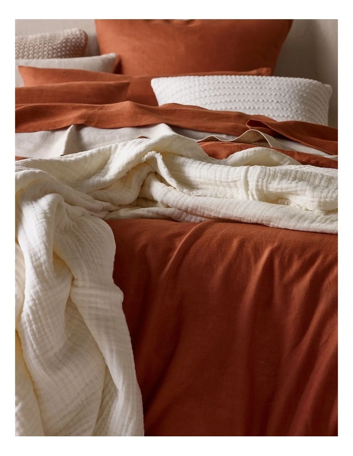 Australian House & Garden Sandy Cape Washed Belgian Linen Quilt Cover Set Earth 4 Australian House & Garden Sandy Cape Washed Belgian Linen Quilt Cover Set Earth - Image 2