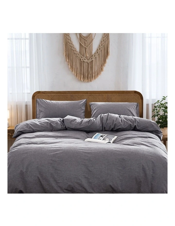 Cosy Club Single Duvet Cover Quilt Set In Black 4 Cosy Club Single Duvet Cover Quilt Set In Black - Image 2
