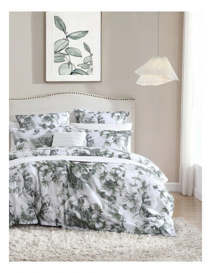 Private Collection Lottie Quilt Cover Set In Sage 3 Private Collection Lottie Quilt Cover Set In Sage