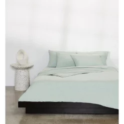 Calvin Klein Modern Cotton Harrison Quilt Cover In Mint Sandstone