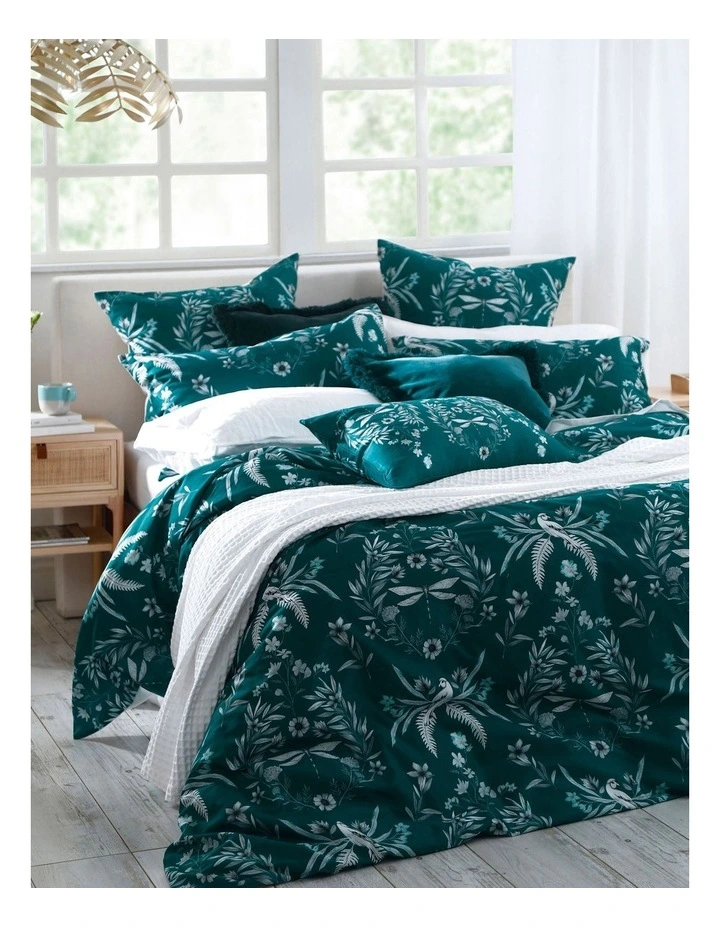 M.M Linen Jardin Quilt Cover Set In Teal 3 M.M Linen Jardin Quilt Cover Set In Teal