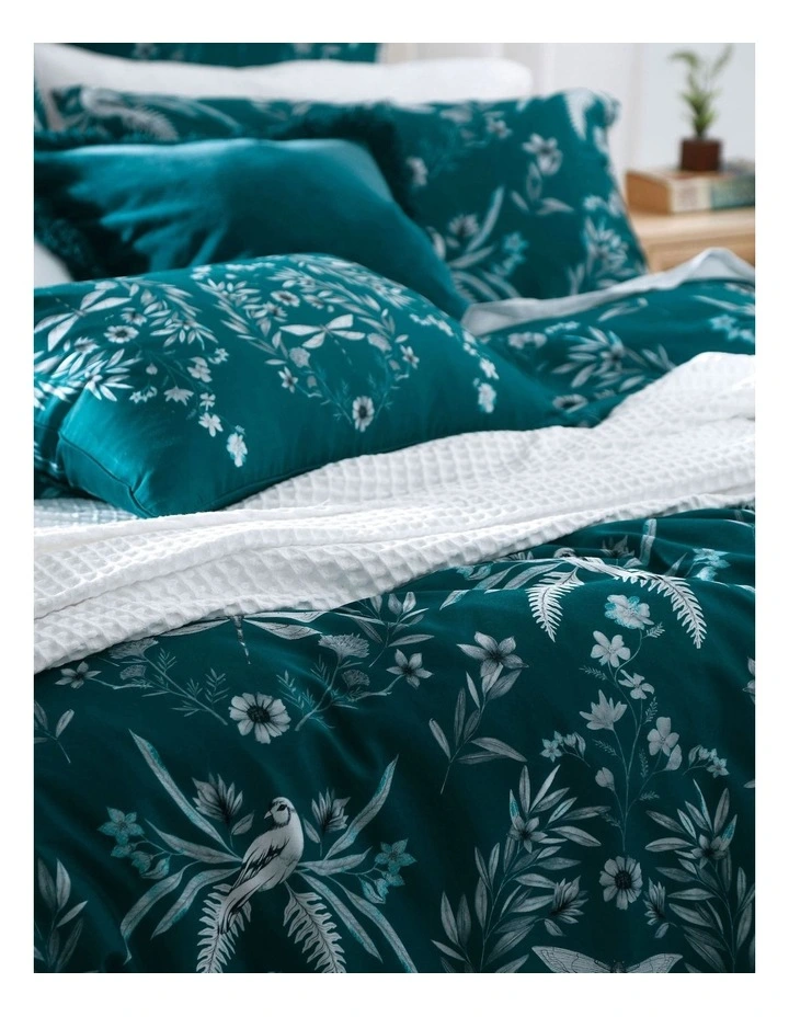 M.M Linen Jardin Quilt Cover Set In Teal 4 M.M Linen Jardin Quilt Cover Set In Teal - Image 2
