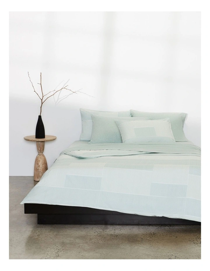 Calvin Klein Monochrome Essentials Quilt Cover Set In Mint Grey 3 Calvin Klein Monochrome Essentials Quilt Cover Set In Mint Grey