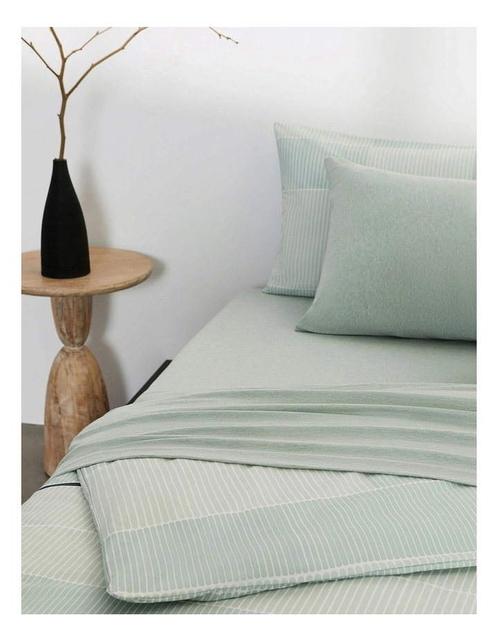 Calvin Klein Monochrome Essentials Quilt Cover Set In Mint Grey 4 Calvin Klein Monochrome Essentials Quilt Cover Set In Mint Grey - Image 2