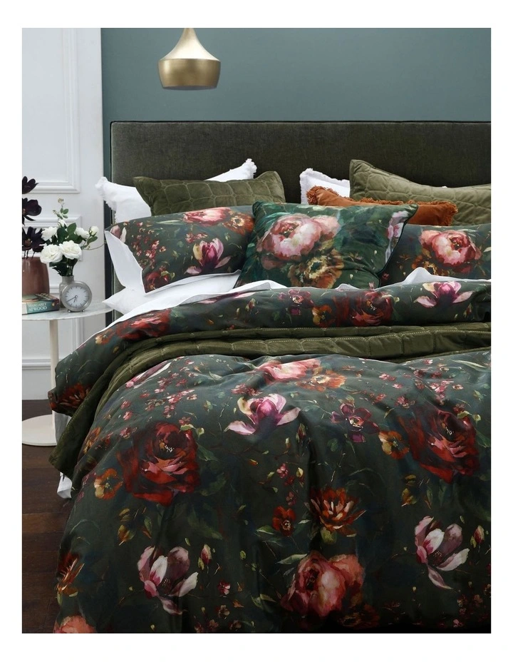 M.M Linen Mellini Quilt Cover Set In Green 4 M.M Linen Mellini Quilt Cover Set In Green - Image 2
