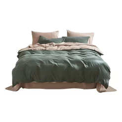 Alternative view of Cosy Club Cotton Single Quilt Cover Set In Green/Beige