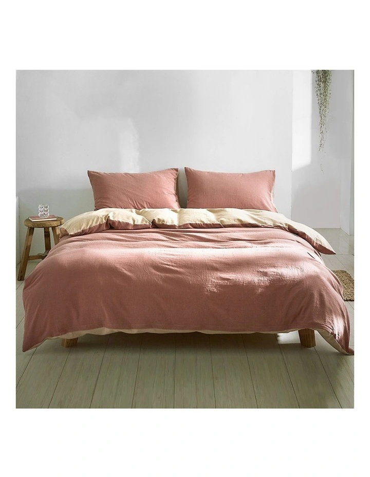 Cosy Club Cotton Queen Quilt Cover Set In Red/Beige 3 Cosy Club Cotton Queen Quilt Cover Set In Red/Beige