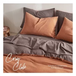 Cosy Club Cotton Queen Quilt Cover Set In Orange/Brown 12 Cosy Club Cotton Queen Quilt Cover Set In Orange/Brown -Sheridan Sales Store unnamed file 862