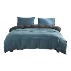 Cosy Club Cotton Duvet Queen Quilt Cover Set In Blue