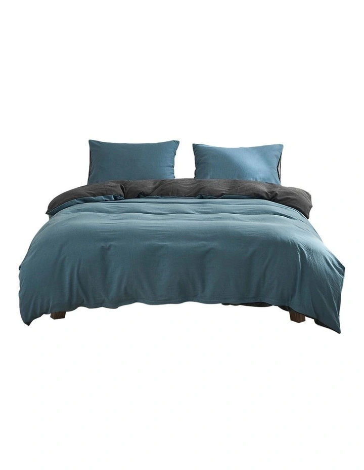 Cosy Club Cotton Duvet Queen Quilt Cover Set In Blue 3 Cosy Club Cotton Duvet Queen Quilt Cover Set In Blue