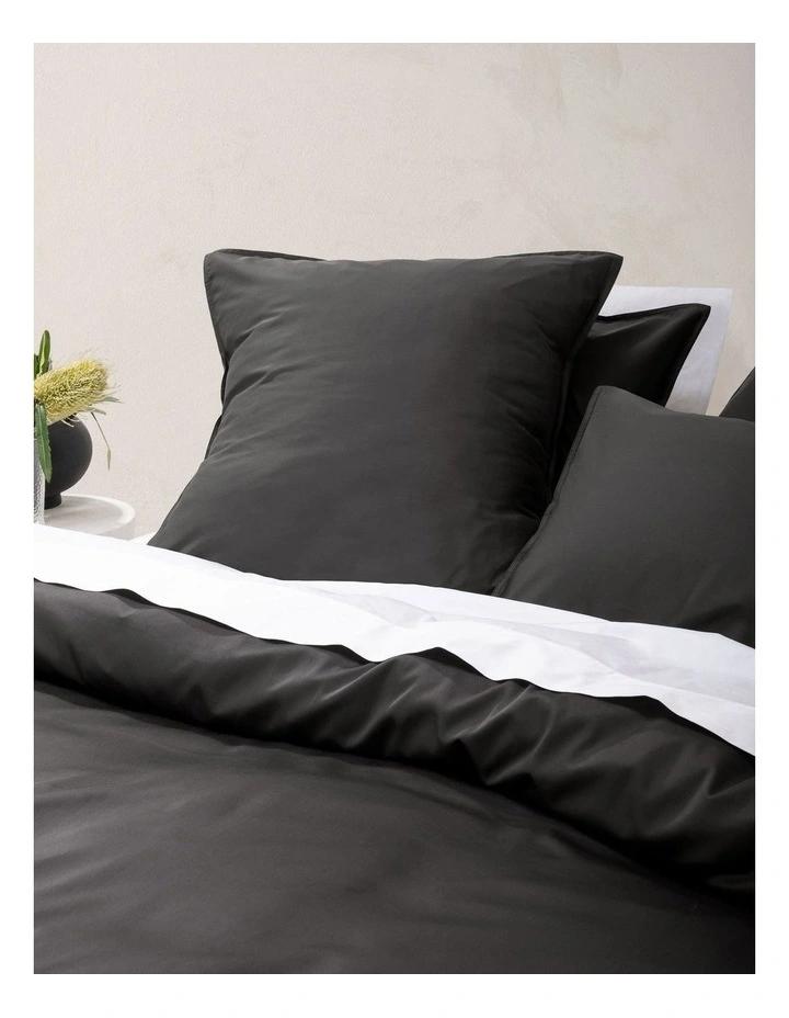 Linen House Nara 400TC Bamboo Cotton Quilt Cover Set Charcoal 5 Linen House Nara 400TC Bamboo Cotton Quilt Cover Set Charcoal - Image 3
