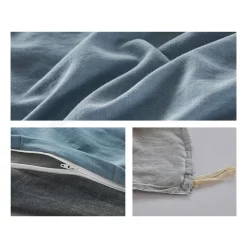 Alternative view of Cosy Club Cotton Duvet Double Quilt Cover Set In Blue