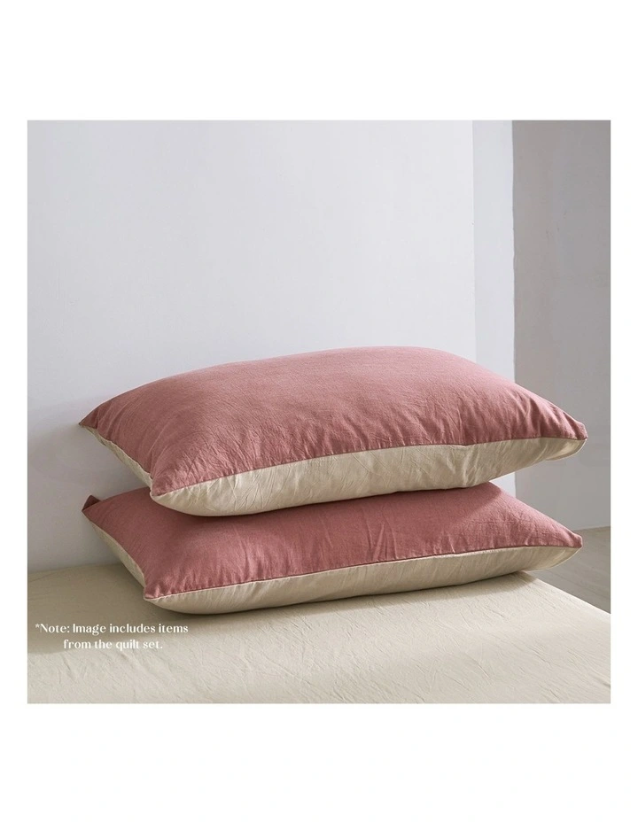 Cosy Club Cotton King Sheet Set In Vanilla Rhubarb 6 Cosy Club Cotton King Sheet Set In Vanilla Rhubarb - Image 4