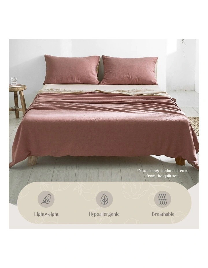 Cosy Club Cotton King Sheet Set In Vanilla Rhubarb 7 Cosy Club Cotton King Sheet Set In Vanilla Rhubarb - Image 5