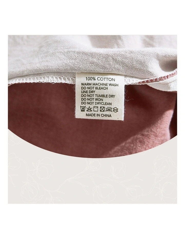 Cosy Club Cotton King Sheet Set In Vanilla Rhubarb 8 Cosy Club Cotton King Sheet Set In Vanilla Rhubarb - Image 6